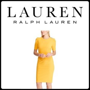 RALPH LAUREN Marigold Puff-Sleeve Shift Dress || 8